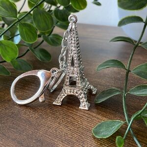 Silver Eiffel Tower Keychain or Bag Charm